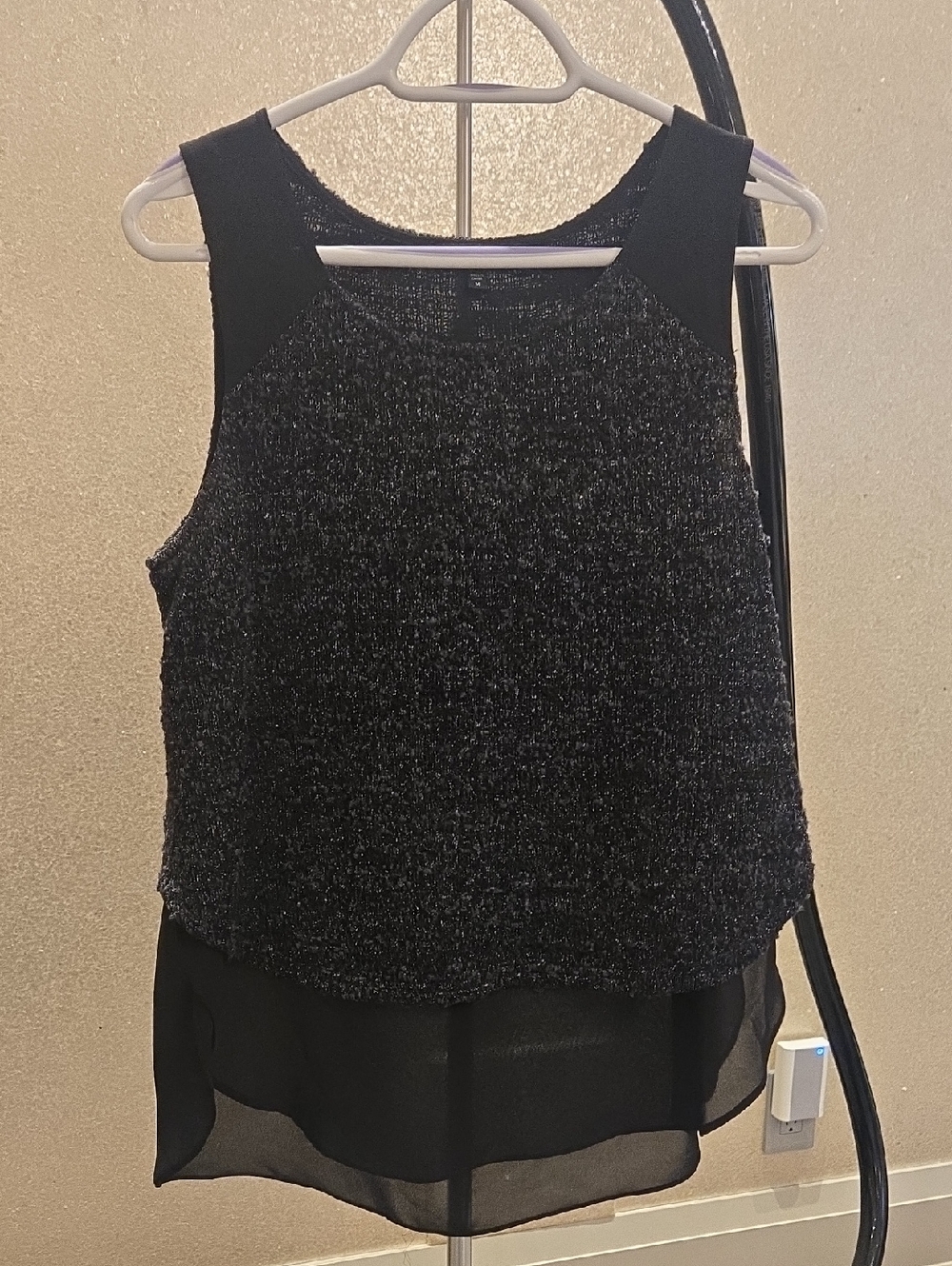 Sanctuary Black Layered Sleeveless Women’s Top